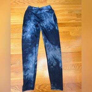 Alphalete Tie Dye Leggings Estimated XS Small Blue Black Gym Workout Pants